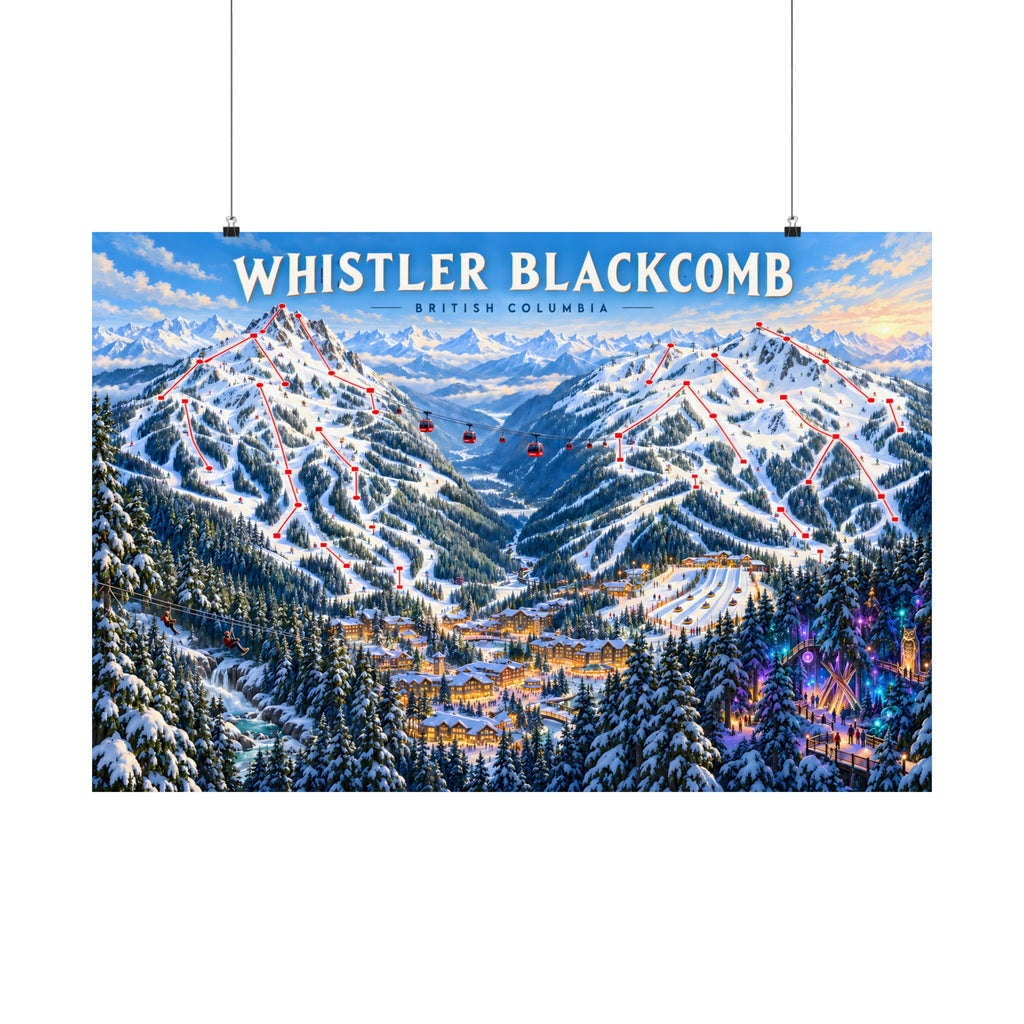 Whistler Blackcomb Ski Map Poster