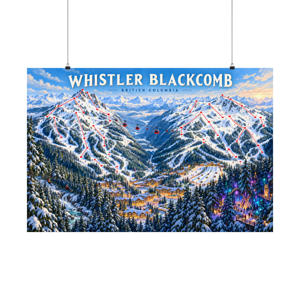 Whistler Blackcomb Ski Map Poster