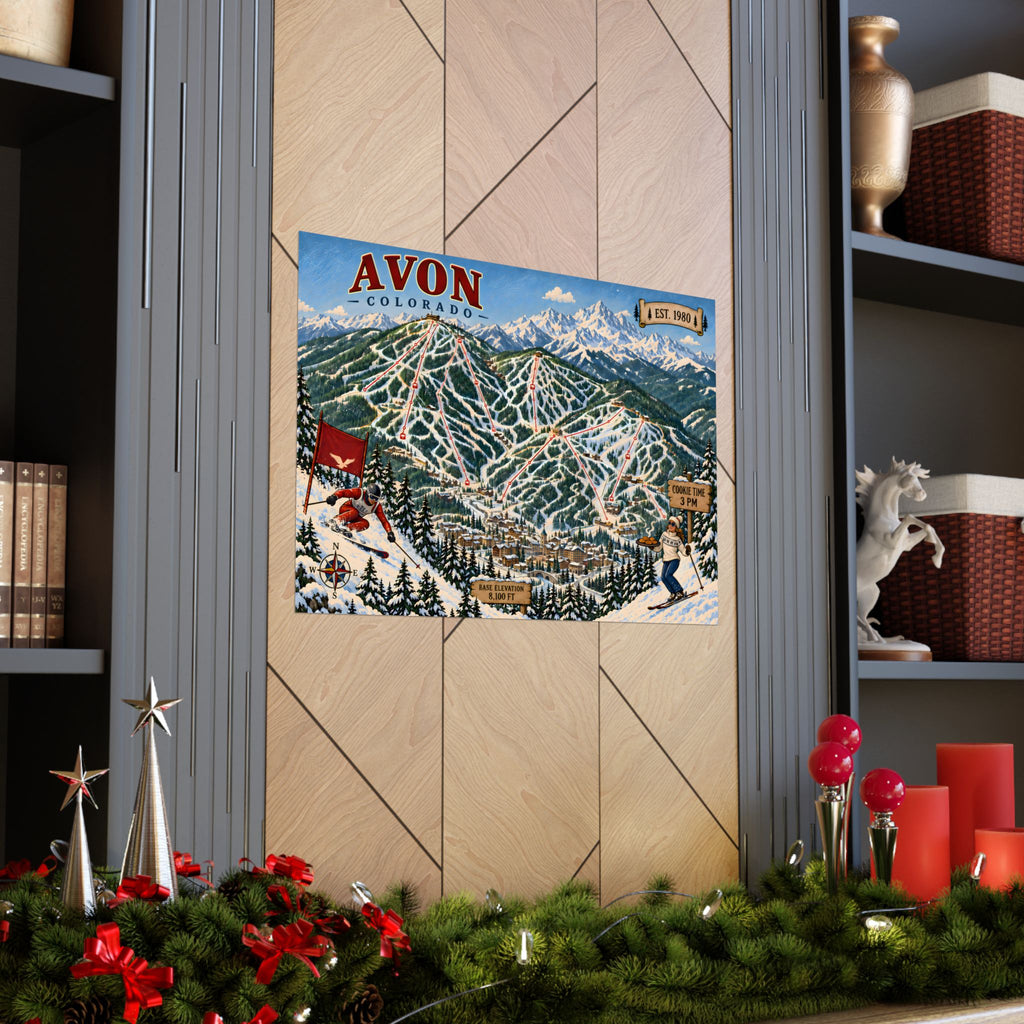 Avon/Beaver Creek Colorado Ski Map Poster