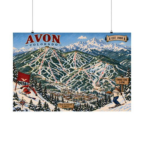 Avon/Beaver Creek Colorado Ski Map Poster
