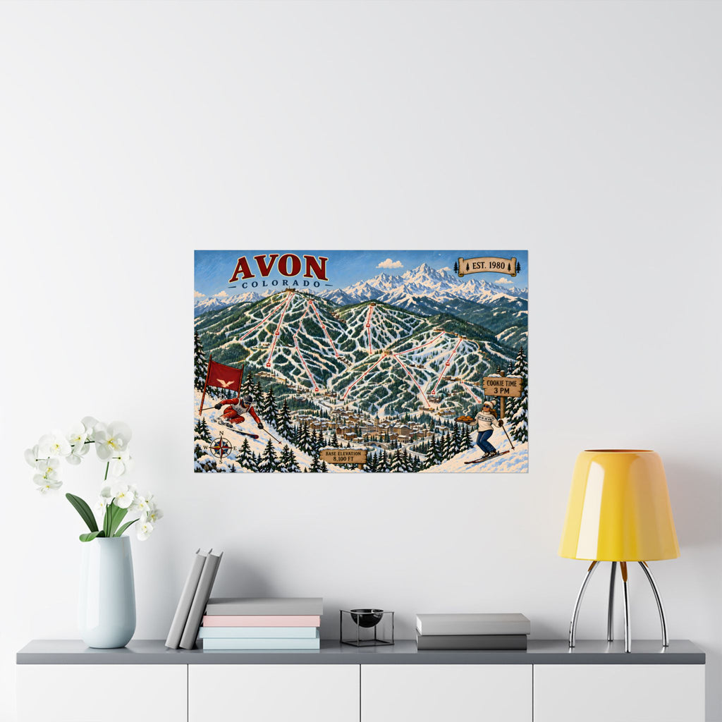 Avon/Beaver Creek Colorado Ski Map Poster