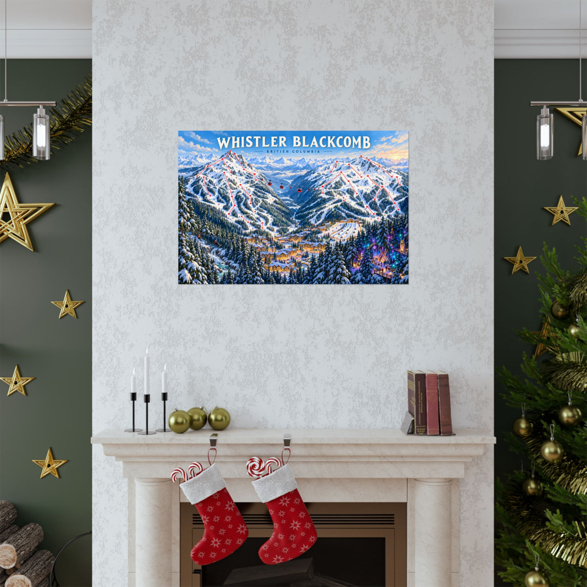Whistler Blackcomb Ski Map Poster