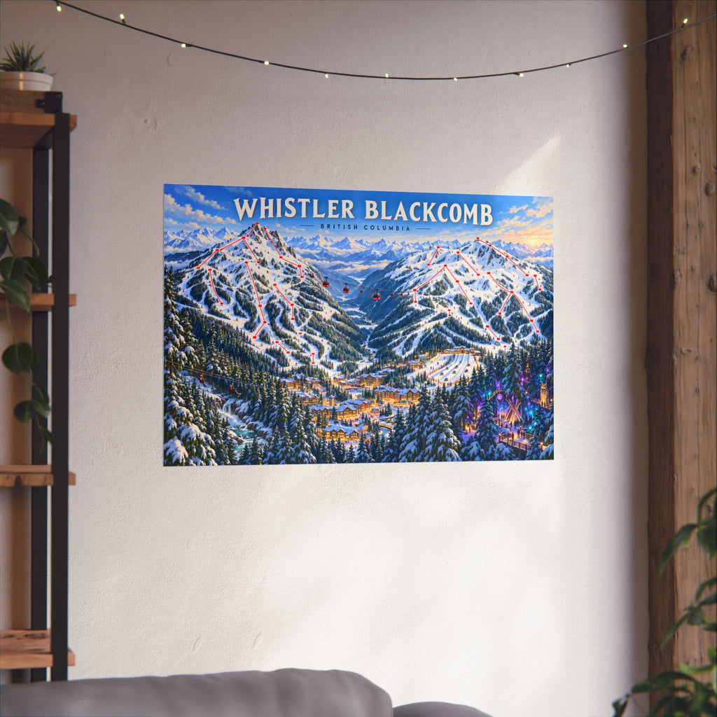 Whistler Blackcomb Ski Map Poster