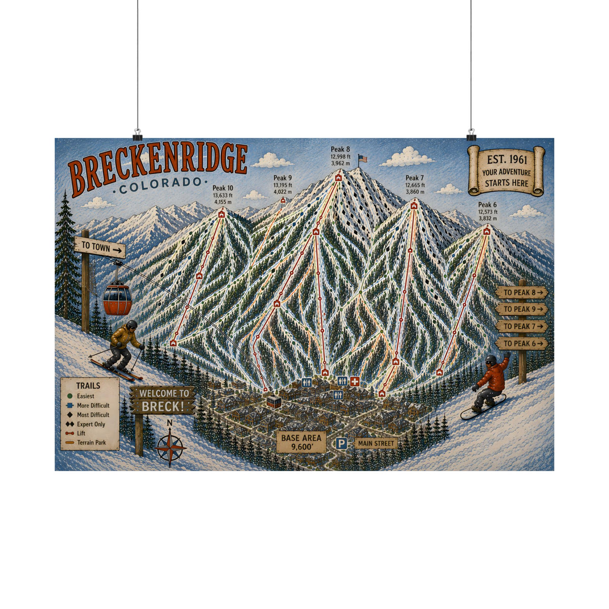 Breckenridge Ski Map Poster