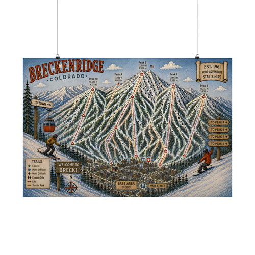 Breckenridge Ski Map Poster