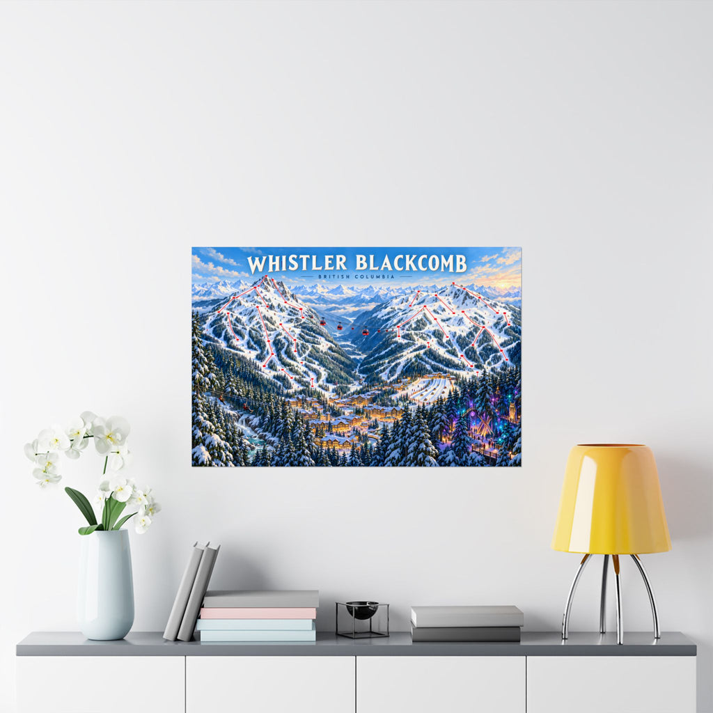 Whistler Blackcomb Ski Map Poster