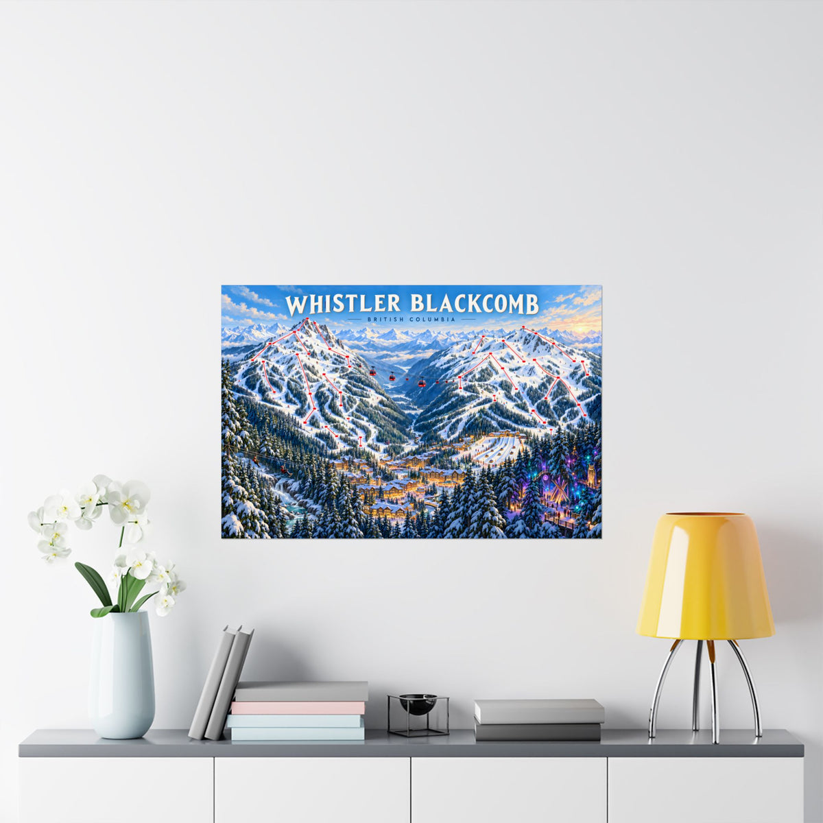 Whistler Blackcomb Ski Map Poster